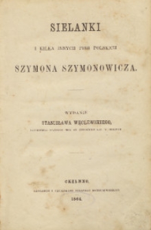 Sielanki i kilka innych pism Szymona Szymonowicza