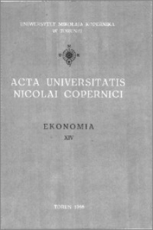 Acta Universitatis Nicolai Copernici. Nauki Humanistyczno-Społeczne. Ekonomia, z. 14 (170), 1986