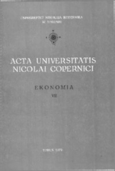 Acta Universitatis Nicolai Copernici. Nauki Humanistyczno-Społeczne. Ekonomia, z. 7 (94), 1979