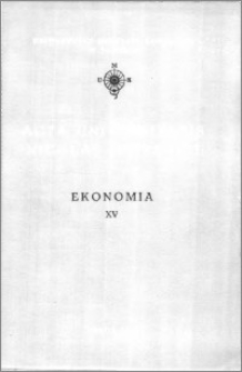 Acta Universitatis Nicolai Copernici. Nauki Humanistyczno-Społeczne. Ekonomia, z. 15 (186), 1990