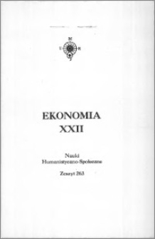Acta Universitatis Nicolai Copernici. Nauki Humanistyczno-Społeczne. Ekonomia, z. 22 (263), 1993