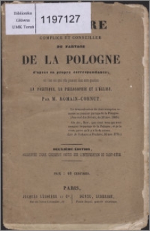 Voltaire complice et conseiller du partage de la Pologne : d'après sa propre correspondance : où l'on voit quel rôle jouèrent dans cette question la politique, la philosophie et l'église