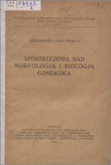 Spostrzeżenia nad morfologią i biologią gonokoka