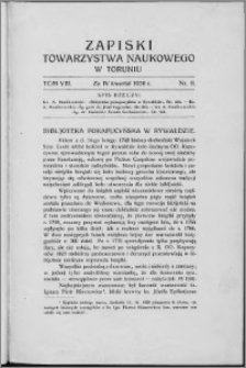 Zapiski Towarzystwa Naukowego w Toruniu, T. 8 nr 8, (1930)