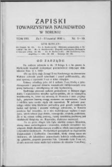 Zapiski Towarzystwa Naukowego w Toruniu, T. 8 nr 9/10, (1931)