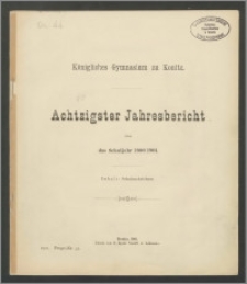 Königliches Gymnasium zu Konitz Achtzigster Jahresbericht über das Schuljahr 1900/1901