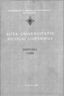 Acta Universitatis Nicolai Copernici. Nauki Humanistyczno-Społeczne. Historia, z. 28 (259), 1993