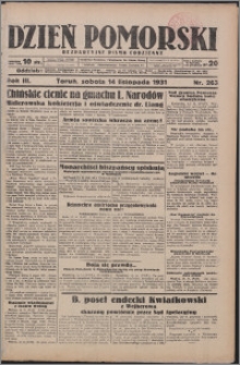 Dzień Pomorski 1931.11.14, R. 3 nr 263