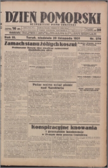 Dzień Pomorski 1931.11.29, R. 3 nr 276