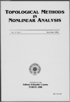 Topological Methods in Nonlinear Analysis, Vol. 16 no 1, (2000)