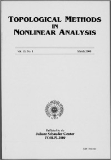 Topological Methods in Nonlinear Analysis, Vol. 15 no 1, (2000)