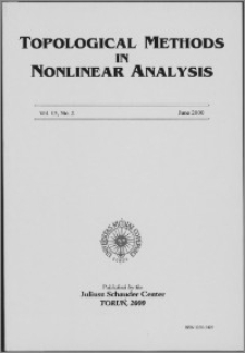 Topological Methods in Nonlinear Analysis, Vol. 15 no 2, (2000)