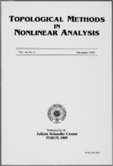 Topological Methods in Nonlinear Analysis, Vol. 14 no 2, (1999)