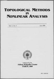 Topological Methods in Nonlinear Analysis, Vol. 13 no 2, (1999)