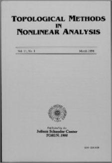 Topological Methods in Nonlinear Analysis, Vol. 11 no 1, (1998)