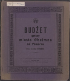Budżet Gminy Miasta Chełmna na Pomorzu na rok 1925