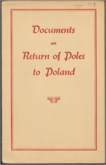 Documents on return of Poles to Poland