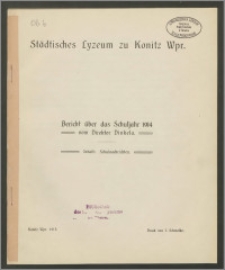 Städtisches Lyzeum zu Konitz Wpr. Bericht über das Schuljahr 1914