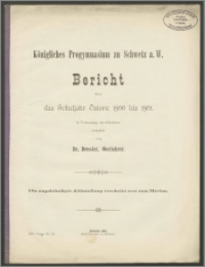 Königliches Progymnasium zu Schwetz a. W. Bericht über das Schuljahr Ostern 1900 bis 1901