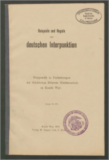 Beispiele und Regeln zur deutschen Interpunktion