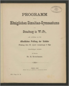 Programm des Königlichen Simultan-Gymnasium zu Strasburg in W.-Pr.