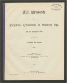 XXXIV. Jahresbericht des Königlichen Gymnasiums zu Strasburg Wpr. für das Schuljahr 1906