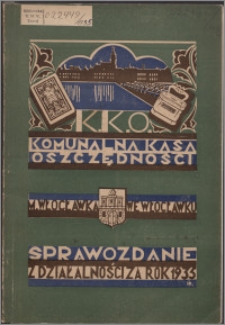 Sprawozdanie za Ósmy Rok Działalności 1935 / Komunalna Kasa Oszczędności Miasta Włocławka we Włoclawku