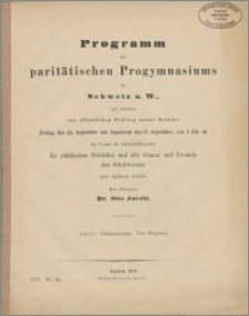 Programm des paritätischen Progymnasiums zu Schweiz a. W.