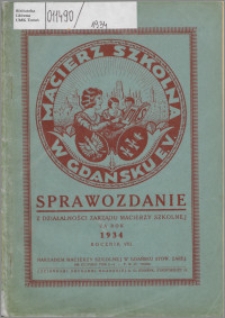 Sprawozdanie z Działalności Zarządu Macierzy Szkolnej za rok 1934, R. 8