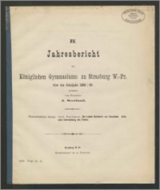 XV. Jahresbericht des Königlichen Gymnasiums zu Strasburg W.-Pr. über das Schuljahr 1888/89