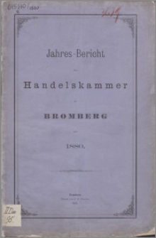 Jahresbericht der Handelskammer zu Bromberg für 1880