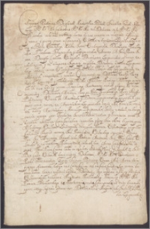 Dekret Sądu Assesorskiego Królewskiego wydany w sporze o różne grunty, oraz dziesięcinę z dworu łyngmiańskiego w ciwuństwie wileńskim