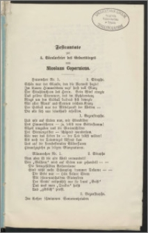 Festcantate zur 4. Säcularfeier des Geburtstages von Nicolaus Copernicus