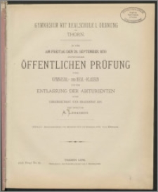 Zu der am Freitag den 29. September 1876 [...]