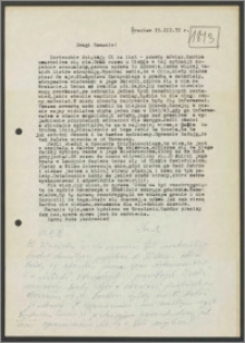 List Stanisława Kiałki z dnia 15 marca 1971 roku