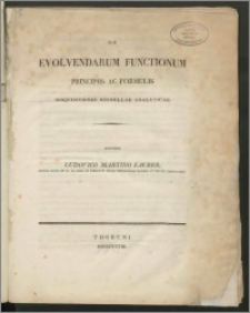 De evolvendarum functionum principiis ac formulis disquisitiones nonnullae analyticae [...]