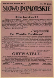 Słowo Pomorskie - Nadzwyczajne wydanie, 1926.05.13, Nr 3