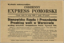 Codzienny Express Pomorski - Wydanie nadzwyczajne, 14.05.1926 r.