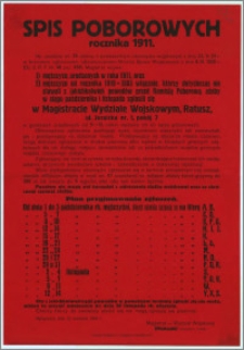 Spis poborowych rocznika 1911. : Bydgoszcz, 12 września 1931 r.