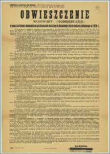 Obwieszczenie Wojewody Pomorskiego o powszechnym obowiązku wojskowym mężczyzn stawienia się do poboru głównego : Toruń - 15 kwienia 1938 r. Władysław Raczkiewicz