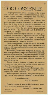 Ogłoszenie na temat przestrzegania zasad czystości w m. Mławie i okolicach, aby zapobiec pojawienia się duru brzusznego : Mława, dn. 23.III.1929 r.