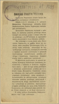 Oświadczenie Stronnictwa Państwowego : [Inc.:] Stronnictwo Państwowe złożyło Radzie Regencyjnej następujące oświadczenie (...)