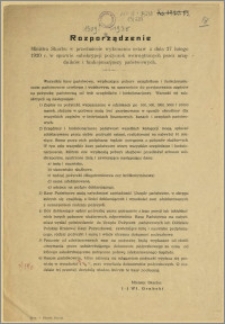 Rozporządzenie Ministra Skarbu w przedmiocie wykonania ustaw z dnia 27 lutego 1920 r. w sprawie subskrypcji pożyczek wewnętrznych przez urzędników i funkcjonariuszy państwowych