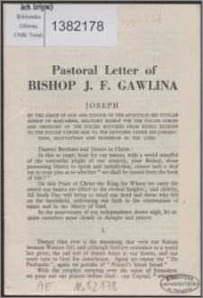 Pastoral letter of bishop J. F. Gawlina