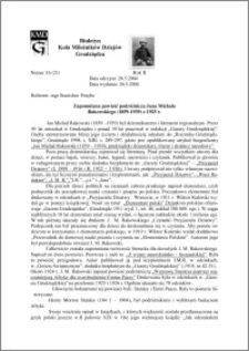 Biuletyn Koła Miłośników Dziejów Grudziądza 2004, Rok 2, nr 16(21) : Zapomniana powieść podróżnicza Jana Michała Rakowskiego (1859-1939) z 1925 r.