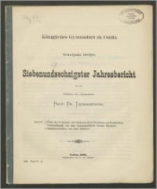 Königliches Gymnasium zu Conitz. Schuljahr 1887/88. Siebenundsechzigster Jahresbericht