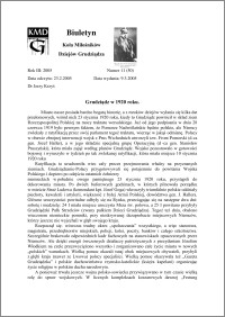 Biuletyn Koła Miłośników Dziejów Grudziądza 2005, Rok 3, nr 11(50): Grudziądz w 1920 r.