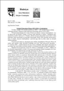 Biuletyn Koła Miłośników Dziejów Grudziądza 2006, Rok 4, nr 7(81) : Związki Wincentego Witosa (1874-1945) z Grudziądzem