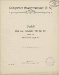 Bericht über das Schuljahr 1910 bis 1911 [...]