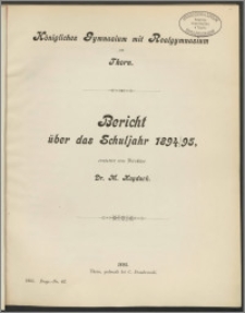 Bericht über das Schuljahr 1894/95 [...]